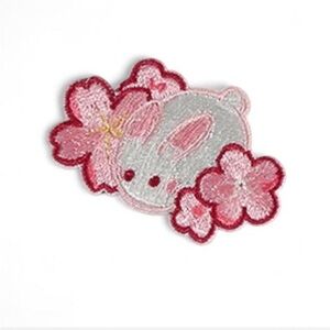 Cherry Blossom Bunny Embroidered Patch
